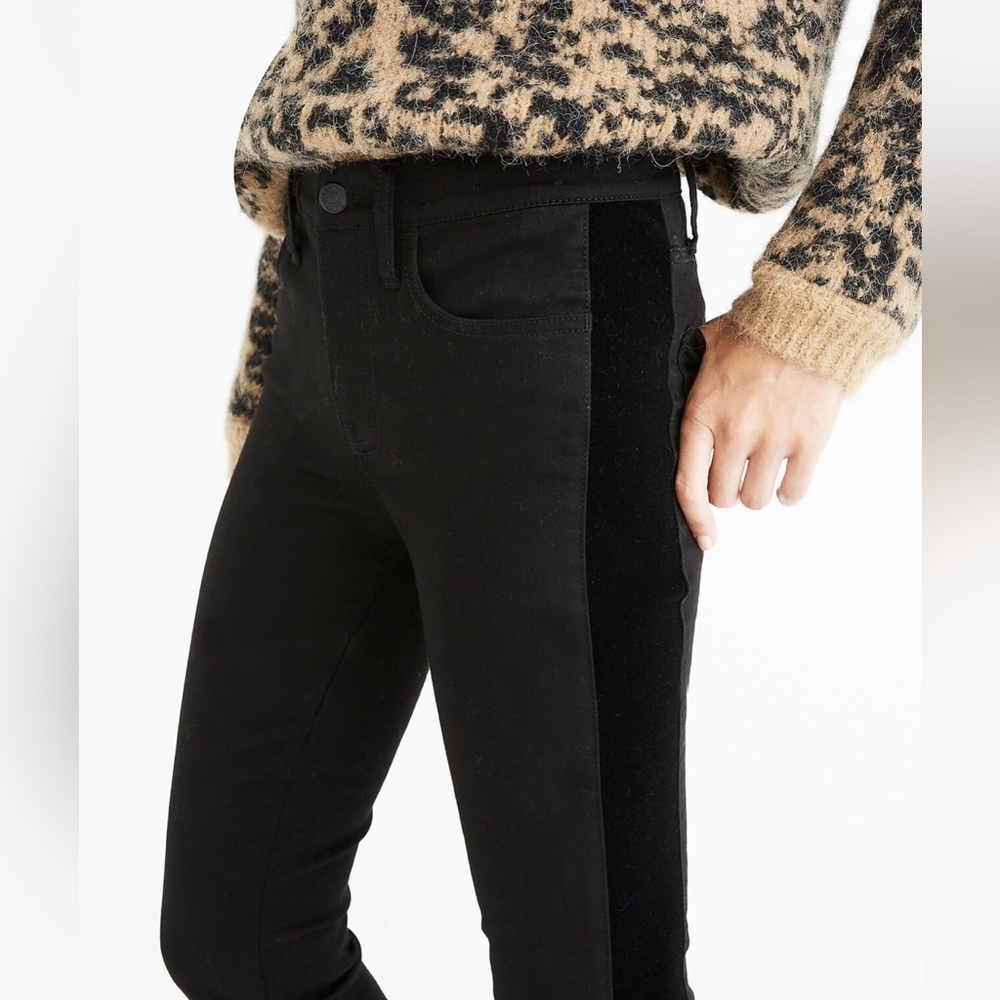 Madewell 9" Mid-Rise Skinny Jeans: Velvet Tuxedo Stripe Edition Size 27